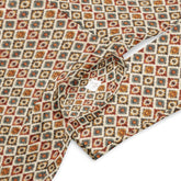 All-over print long sleeve midi dress, tribal all over print pattern design casual date entrepreneur female clothing wear mid length dress