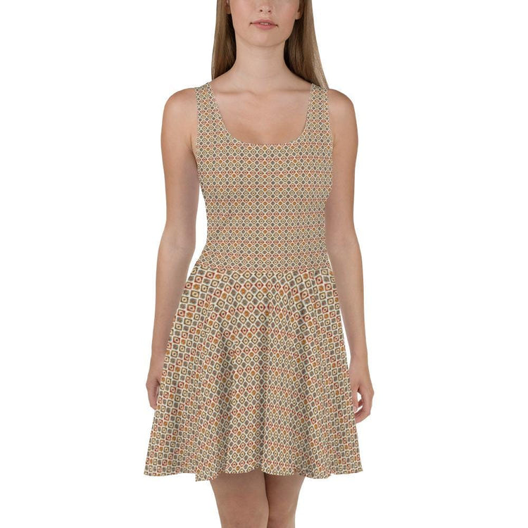 Skater Dress, Casual fun sexy club dinner soft elegant tribal pattern versatile all occasion short flared dress