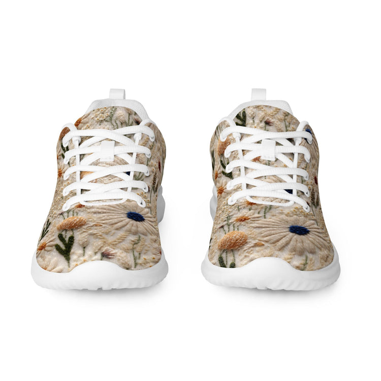 Women’s athletic shoes, Floral crotchet 3D pattern all over print walking everyday casual sports tennis school work shoe