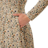 All-over print long sleeve midi dress