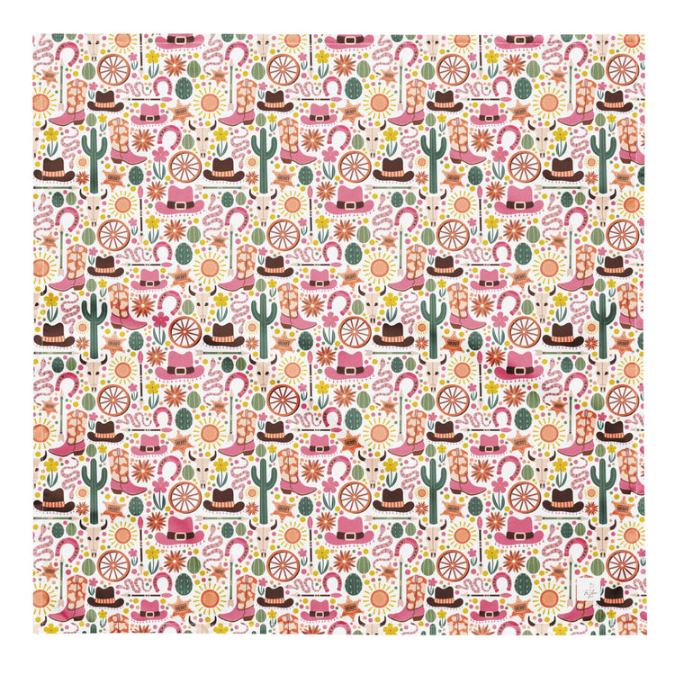 All-over print bandana, Cowboy country theme pattern stylish doggie lightweight pet scarf for lovable pet family member