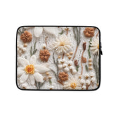 Laptop Sleeve, crotchet pretty floral pattern print office school student computer travel carry stylish minimilist pouch great gift