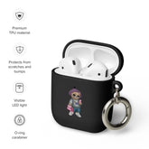 Rubber Case for AirPods®, Teddy Bear Fashion girl cute design ready for school airpods protective carrying case