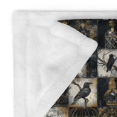 Throw Blanket, Gothic fall halloween skeleton print pattern eye catching fashion look couch bed TV room gathering cozy night cuddle blanket