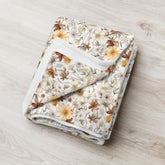 Throw Blanket, Fall Thanksgiving floral pattern all over print design soft lazy couch pretty warm cozy TV couch bed chair decorative throw