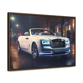 Gallery Canvas Wraps, Horizontal Frame, White Rolls Royce, Fancy Art Piece, Office Wall Art, Hallway Wall Art, Gift For Boss, Gift for Dad