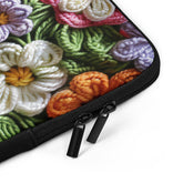 Laptop Sleeve, Bright floral crotchet simple fashion style back to school workplace everyday on the road computer ipad carrying case cover