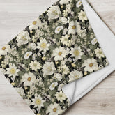 Throw Blanket, Floral all over print pattern soft velveteen relax couch bed travel stylish eye catching decorative chair gift throw.