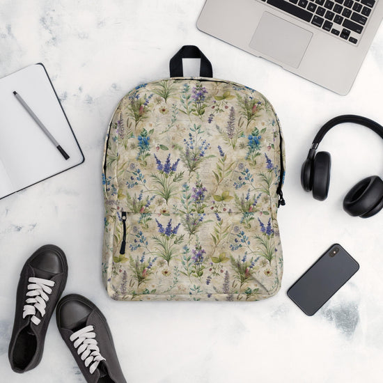 Backpack, Lavender Floral Pretty Pattern Design great for all age school individuals with Fashion Style