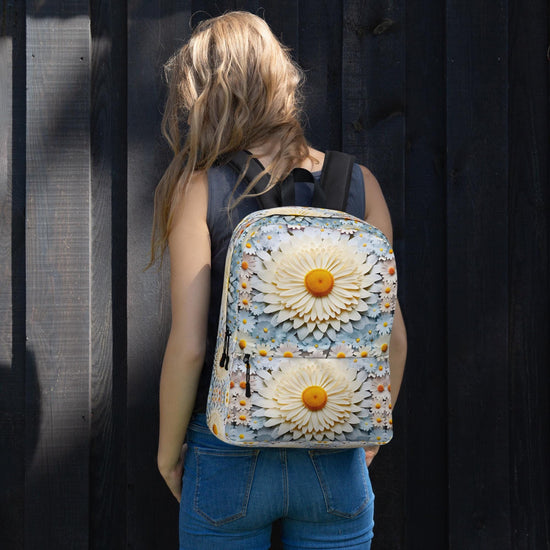 Mochila para todas las edades, grande, colorida y brillante, con margaritas, retrato pintoresco, diseñada para el regreso a clases, mochila espaciosa para computadora portátil y libros.