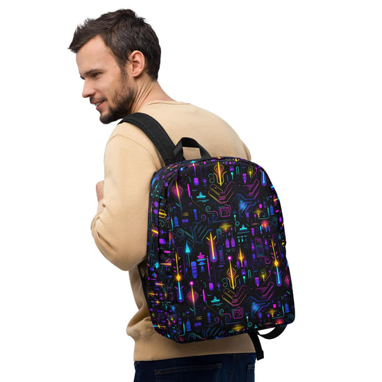 Minimalist Backpack, bright colorful digital  festival student fashion school all purpose backpack