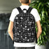 Backpack, Simple black and white minimilist stylish young kid back to school computer ipad crayons pencils supply carrying book bag