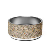Pet bowl, Floral 3D raised thread pretty design furry best friend fashion style sleek designer looking food bowl