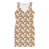 Floral all over print pattern art design casual dinner date party wear blazer fashion bodycon dress