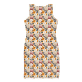 Floral all over print pattern art design casual dinner date party wear blazer fashion bodycon dress