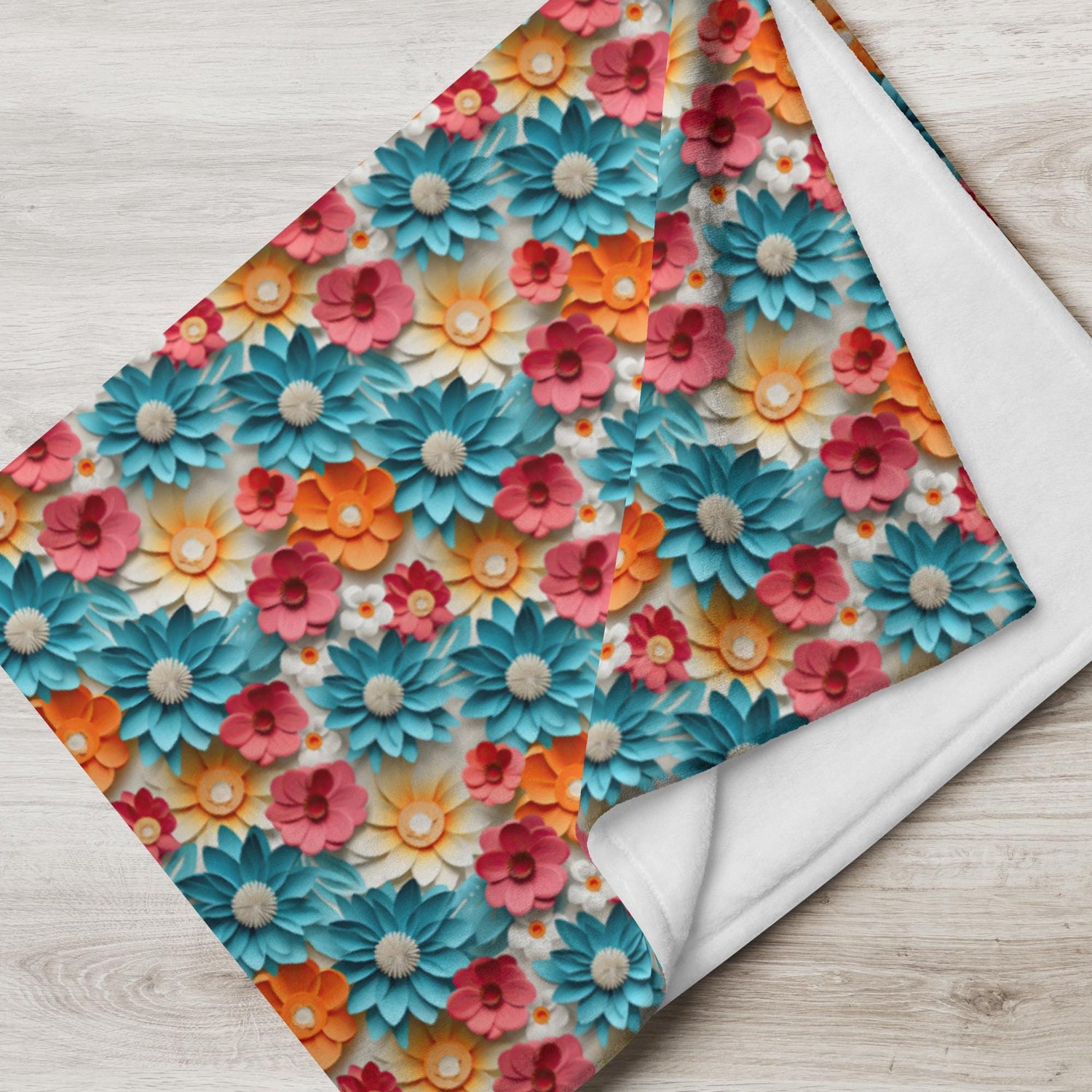 Throw Blanket, Bright colorful floral all over print pattern soft comfy silky couch bed travel holiday must relaxing holiday gift throw