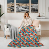 Throw Blanket, Bright colorful floral all over print pattern soft comfy silky couch bed travel holiday must relaxing holiday gift throw