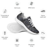 Women’s athletic shoes, sexy chic casual sporty black lace pattern print work gym travel comfy soft light breathable designer sneaker