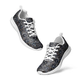Women’s athletic shoes, sexy chic casual sporty black lace pattern print work gym travel comfy soft light breathable designer sneaker