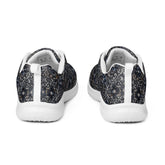 Women’s athletic shoes, sexy chic casual sporty black lace pattern print work gym travel comfy soft light breathable designer sneaker