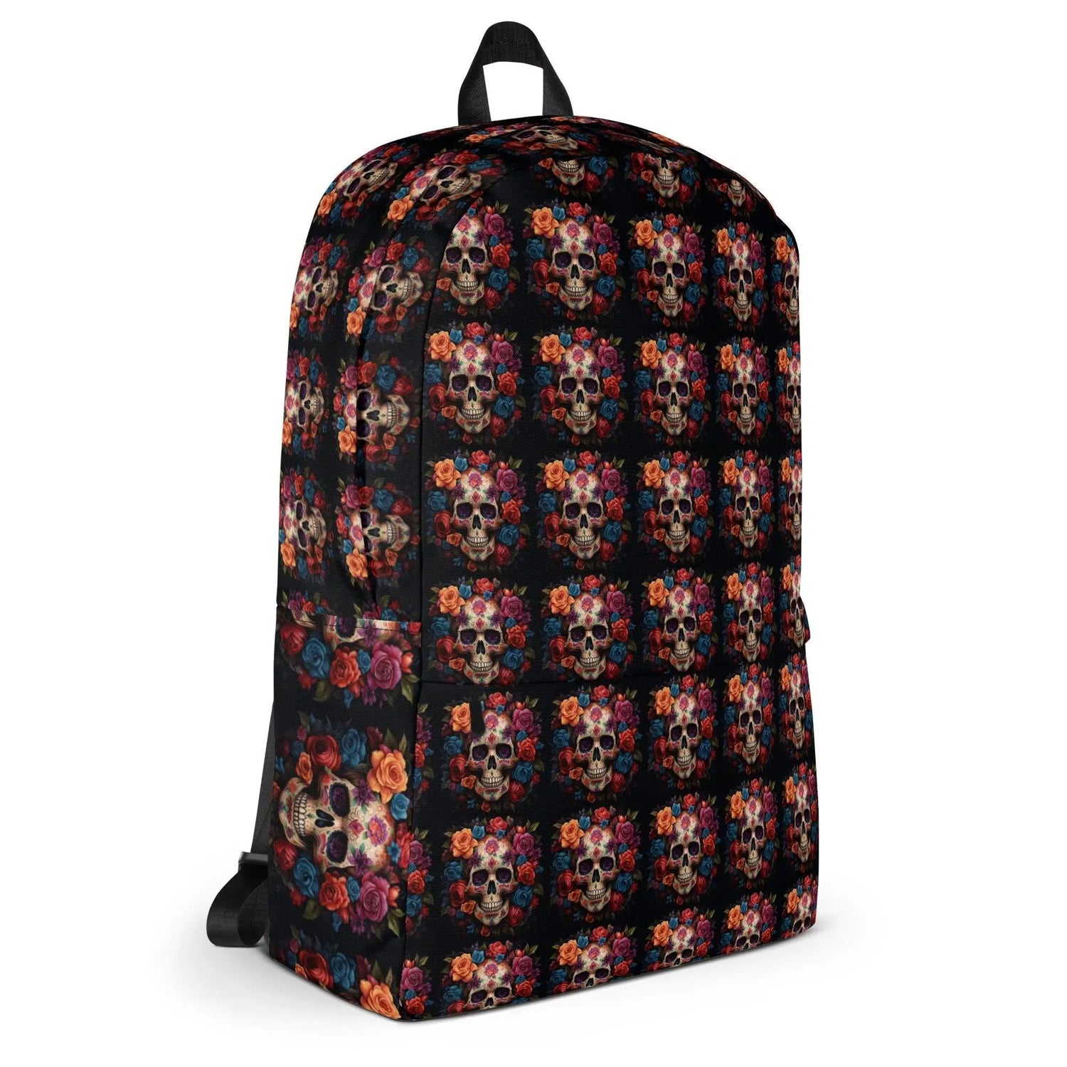 Backpack, Day of the dead Dia de los muertos sugar floral colorful sugar skull school work travel fashion everyday casual holiday attire