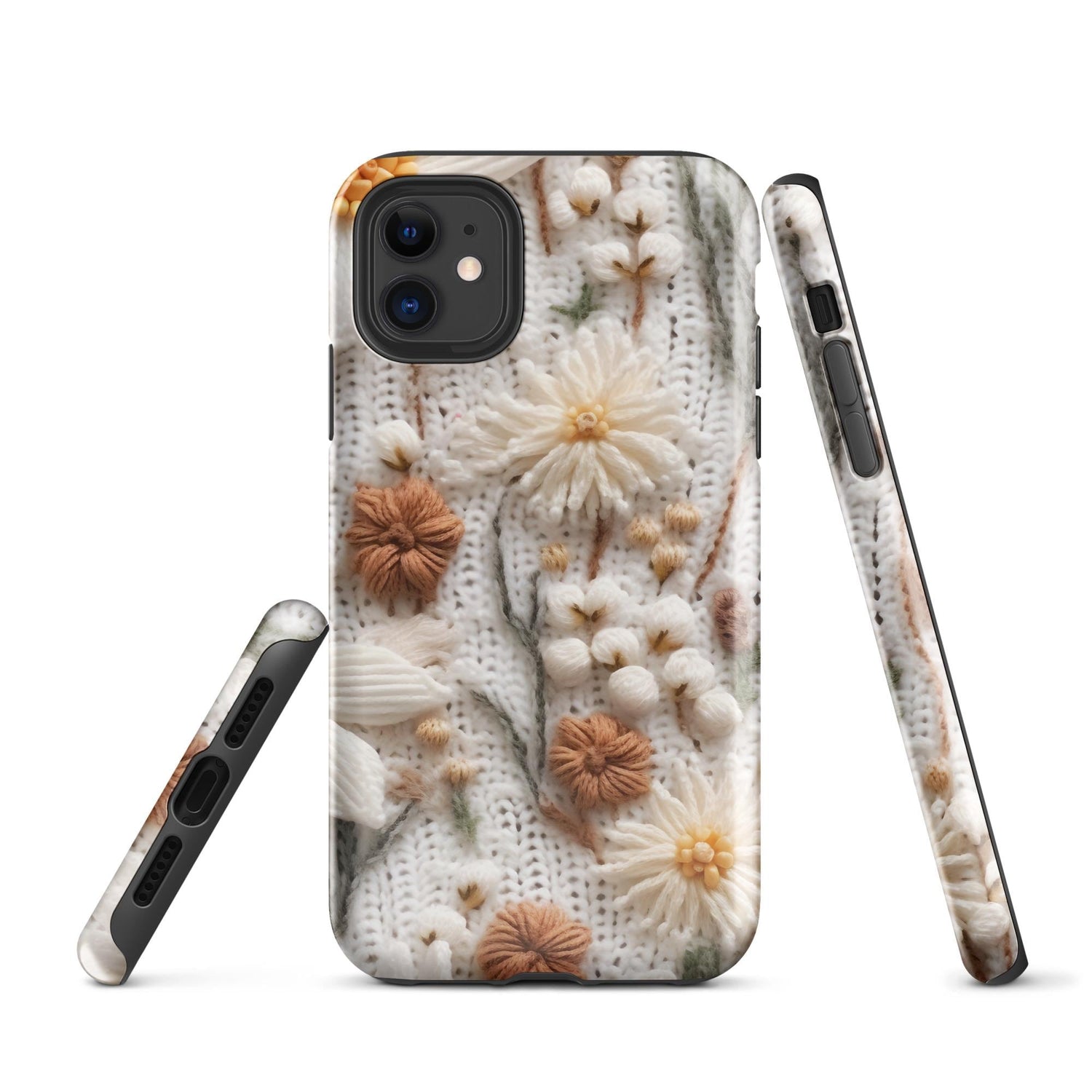 Tough Case for iPhone®, pretty floral crotchet phone cover fashion stylish design protector apple phone case