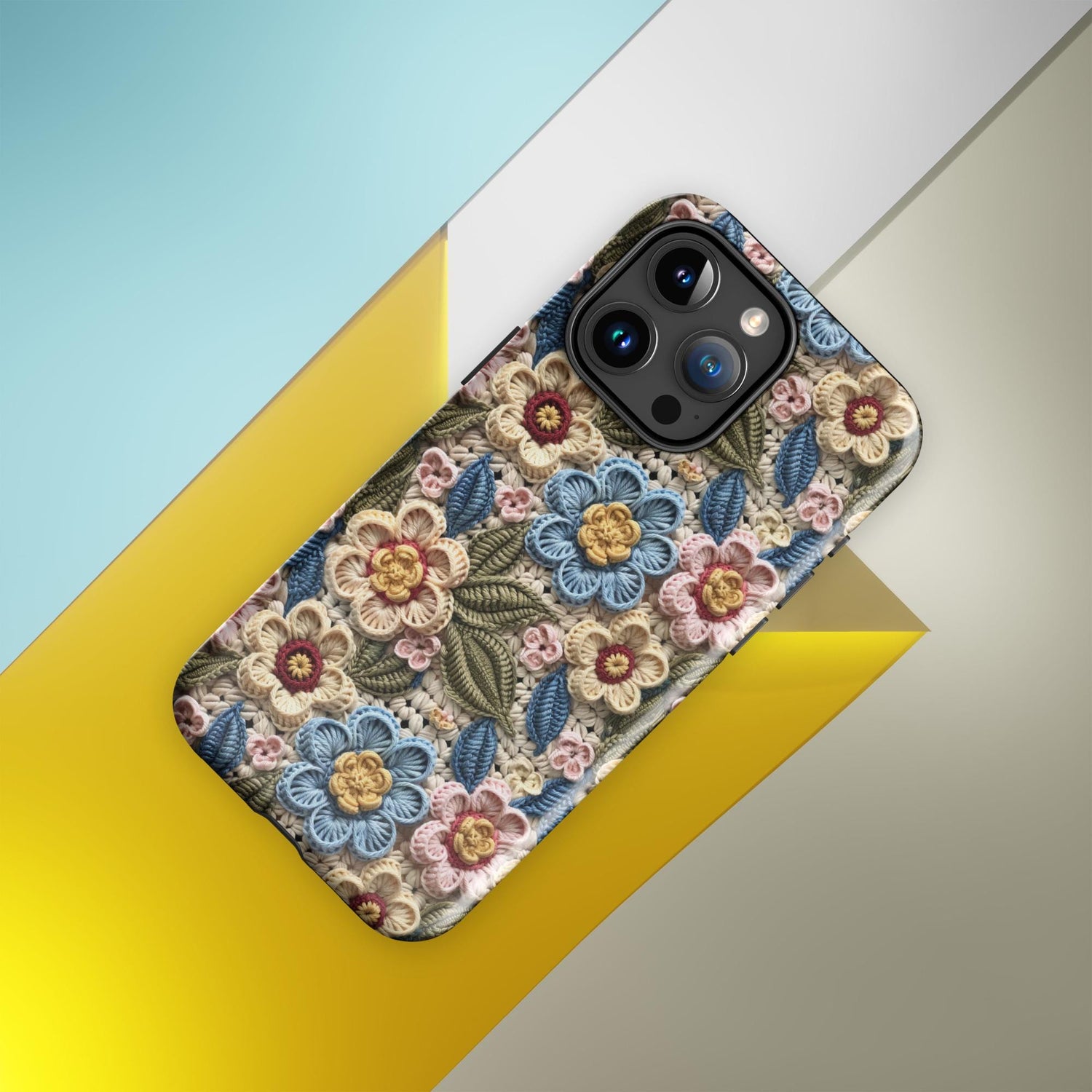 Tough Case for iPhone®, crotchet AOP pretty pattern iphone 15 iphone 14 stylish everyday school work phone case cover for all occasions