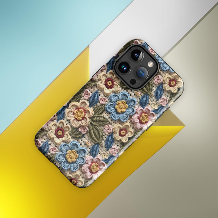 Tough Case for iPhone®, crotchet AOP pretty pattern iphone 15 iphone 14 stylish everyday school work phone case cover for all occasions