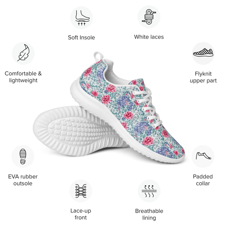 Women’s bright floral fashion casual soft comfy athletic shoes for walking work school travel Holiday gift