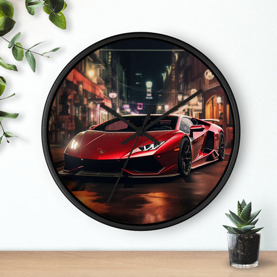 Wall Clock, Red Hot Lamborghini bachelor student dorm office home fancy exotic luxury car wall art