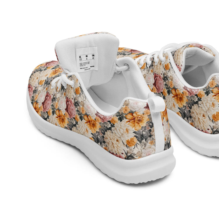 Women’s bright pretty floral pattern casual stylish fashionista athletic shoe great for walking shopping and gifting