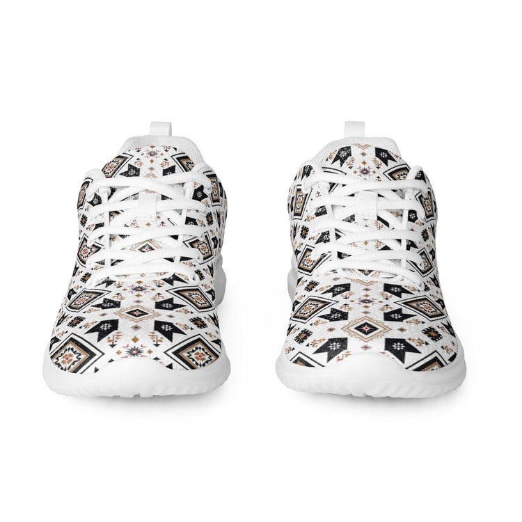 Women’s athletic shoes, Tribal all over print pattern design casual sport school work walking comfy soft lace up stylish tennis shoe