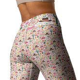 Yoga Leggings, Southern country style design all over pattern female workout casual stretchy soft smooth stylish blazer shirt pairing pants