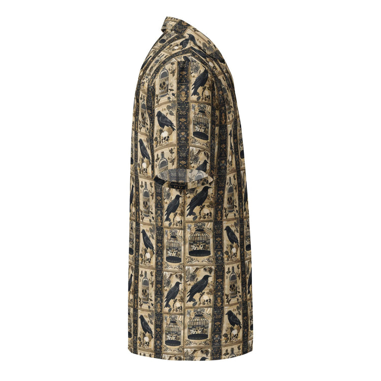 Unisex button shirt, Mens gothic mystic design light airy sweatfree relaxing chill button everyday casual work party oversize shirt