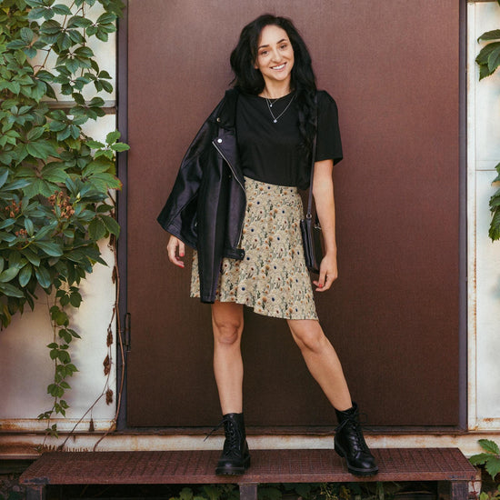 Falda bonita y moderna, con estampado floral de margaritas, cómoda, aireada, para uso diario, versátil, elegante, informal, de tela de licra, ideal para cualquier ocasión, vestido por encima de la rodilla para mujer.