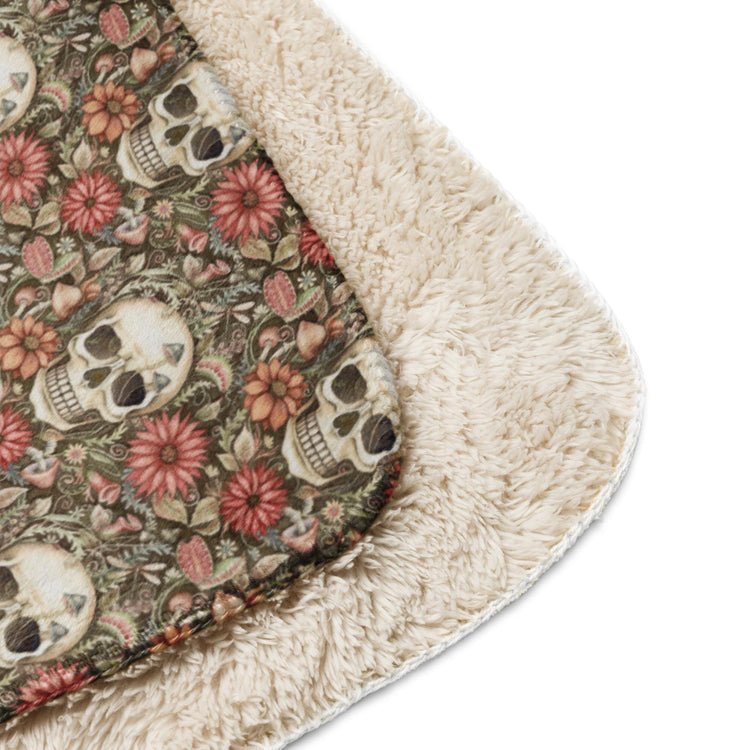 Sherpa blanket, Sugar skull floral day of the dead stylish home office bedroom couch lazy chair super soft  throw decor for all