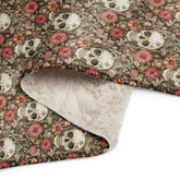 Sherpa blanket, Sugar skull floral day of the dead stylish home office bedroom couch lazy chair super soft  throw decor for all