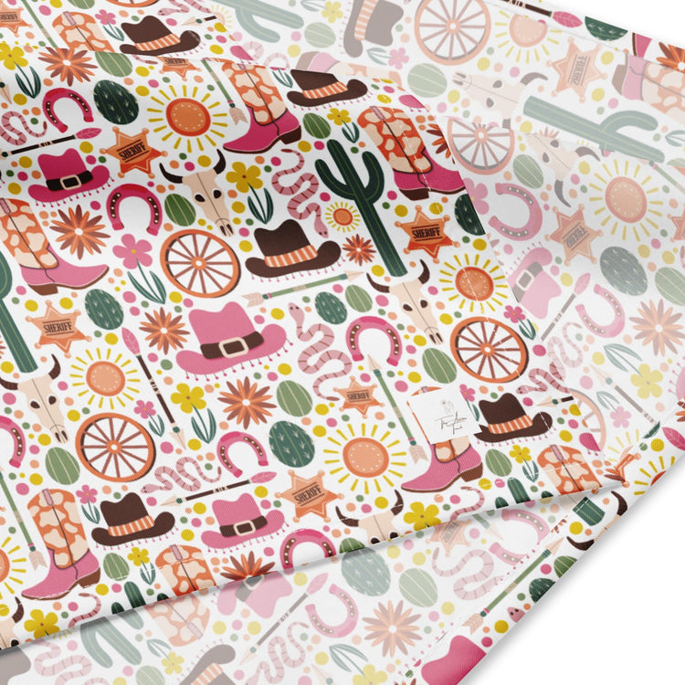 All-over print bandana, Cowboy country theme pattern stylish doggie lightweight pet scarf for lovable pet family member