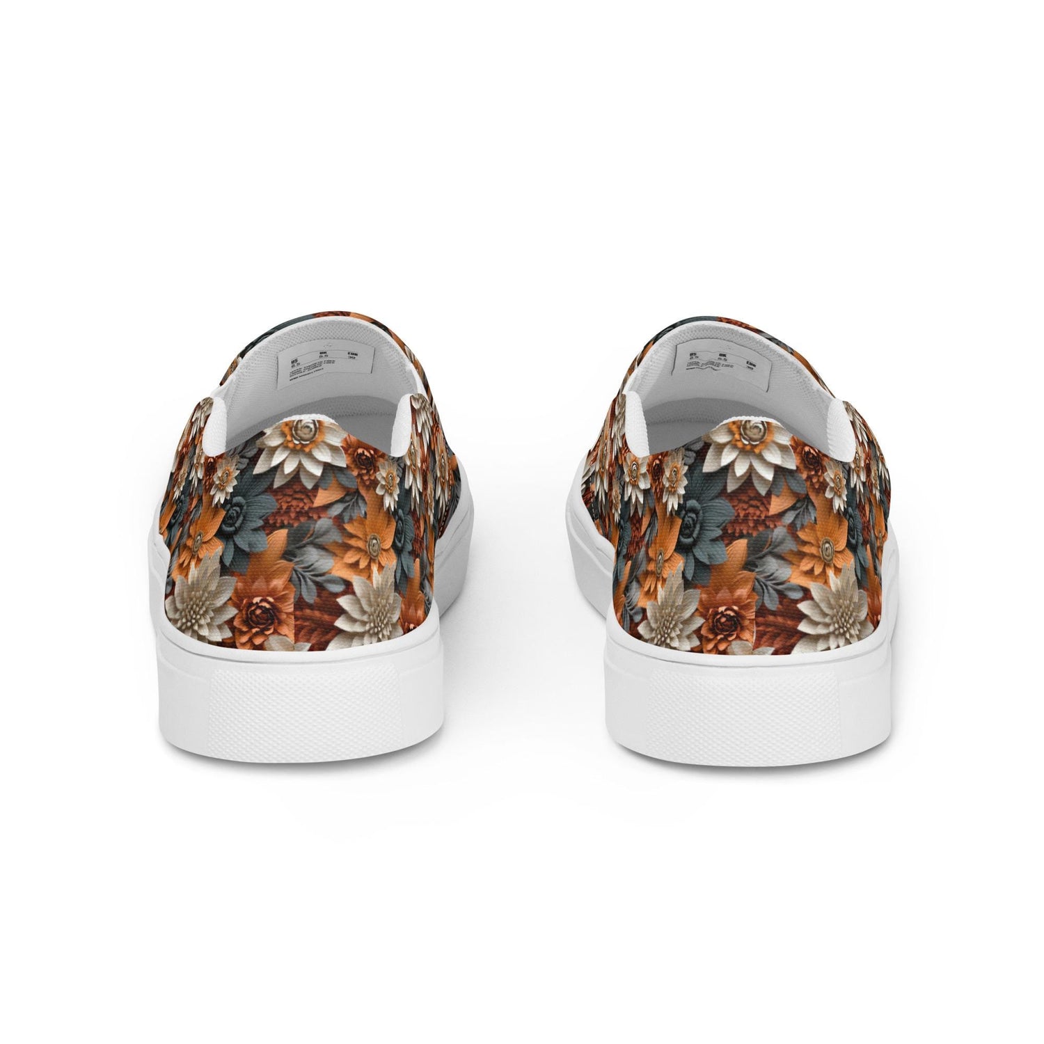 Women’s slip-on canvas shoes, Fall leaves floral all over pattern print design casual everyday walking working school fashion shoe wear