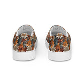 Women’s slip-on canvas shoes, Fall leaves floral all over pattern print design casual everyday walking working school fashion shoe wear