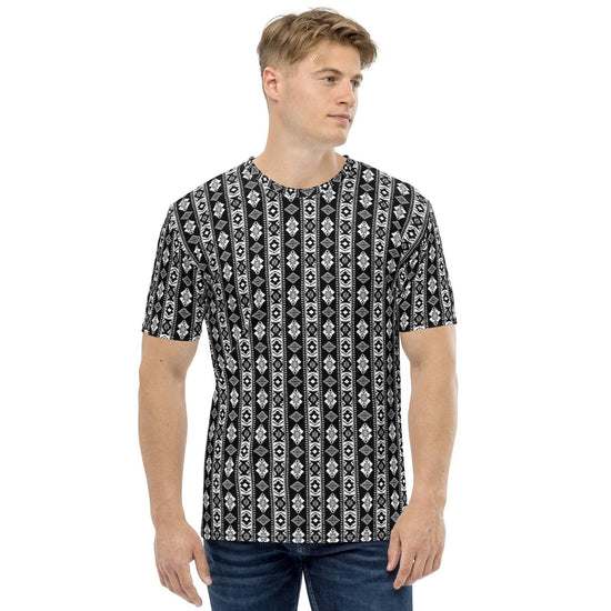 Mens Trendy Casual Black & White All Over Pattern Designer Casual Eye Catching Wear