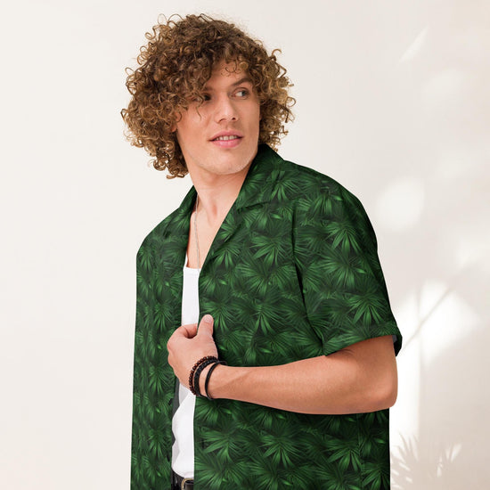 Mens Tropical Green Vacation Casual Moisture-wicking Trendy Summer Festival Fashion Wear