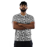 Recycled unisex sports jersey, Halloween stylish fashion cool pattern breathable v neck daily wear stretch fabric casual jean pants shirt