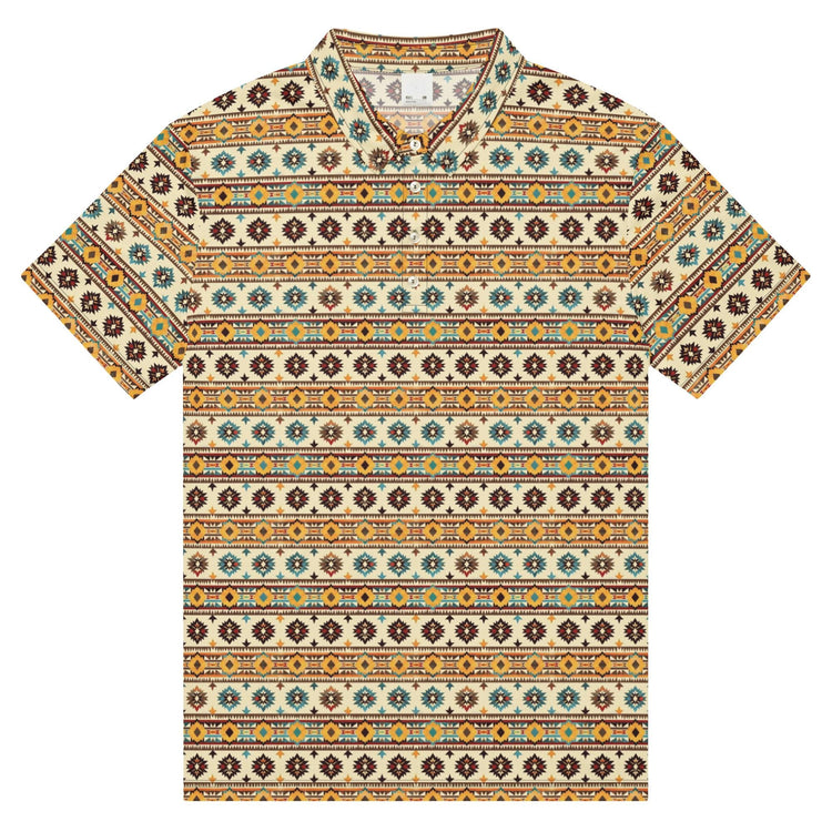 Men’s slim fit native print polo casual classic work business dinner stylish fashion modern male shirt