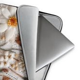 Laptop Sleeve, crotchet pretty floral pattern print office school student computer travel carry stylish minimilist pouch great gift