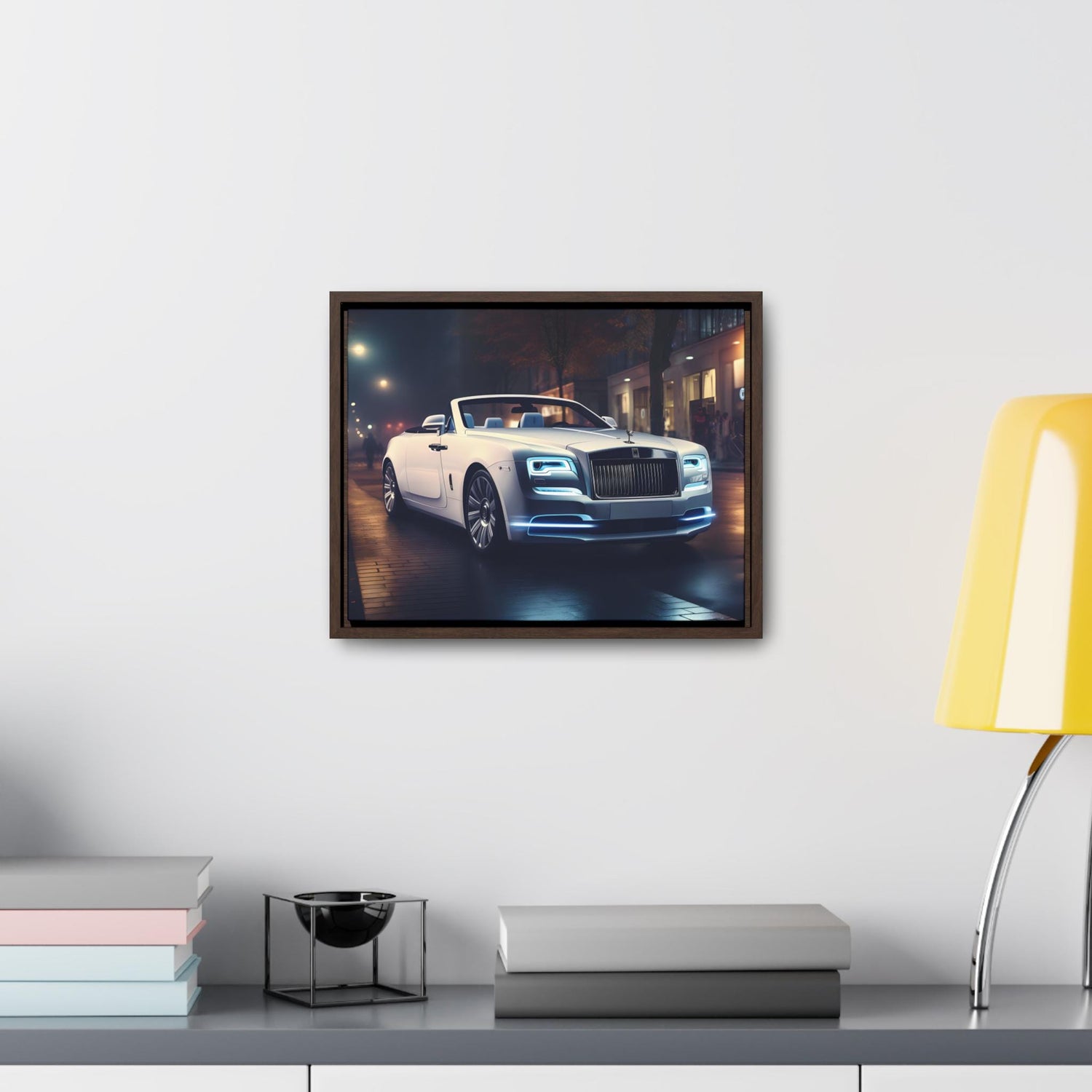 Gallery Canvas Wraps, Horizontal Frame, White Rolls Royce, Fancy Art Piece, Office Wall Art, Hallway Wall Art, Gift For Boss, Gift for Dad