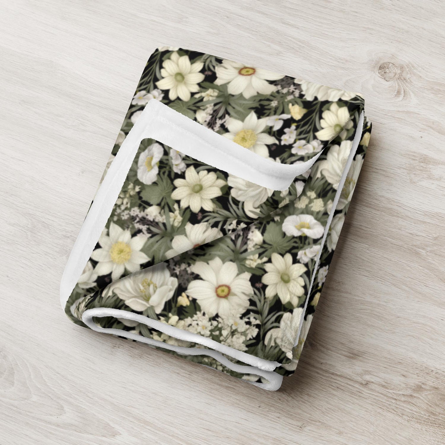 Throw Blanket, Floral all over print pattern soft velveteen relax couch bed travel stylish eye catching decorative chair gift throw.