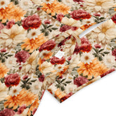 All-over print long sleeve midi dress, Bright large floral print pattern dinner date casual event classy stylish midi dress design dress