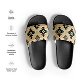 Men’s slides, Native style design pattern casual beach home outdoor relaxed comfy fit stylish print everyday wear flip flop men shoes