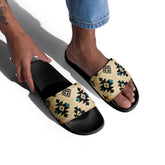 Men’s slides, Native style design pattern casual beach home outdoor relaxed comfy fit stylish print everyday wear flip flop men shoes